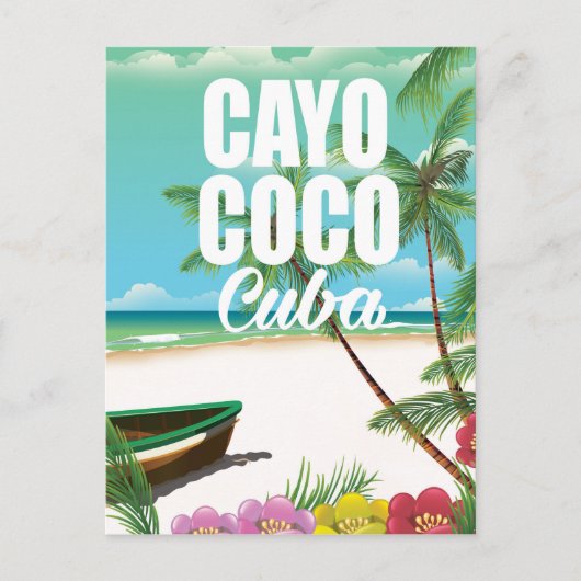 Carte Postale Affiche de vacances de plage cubaines à Cayo Coco (Devant)