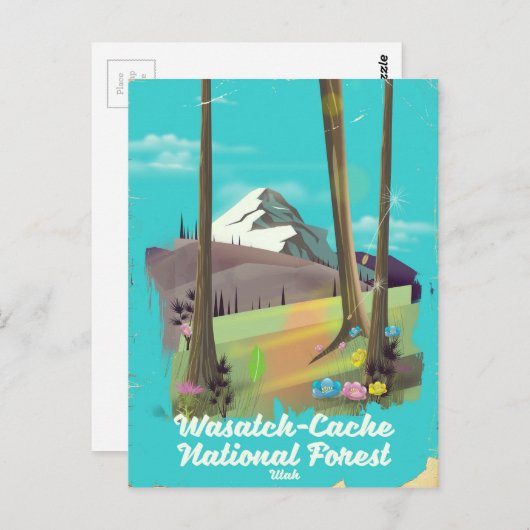 Carte Postale Affiche de vacances de Wasatch Cache National Fore (Devant / Derrière)