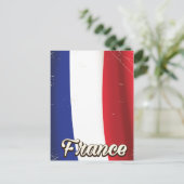 Carte Postale Affiche de vacances du drapeau national de France (Debout devant)