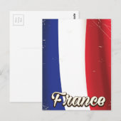 Carte Postale Affiche de vacances du drapeau national de France (Devant / Derrière)