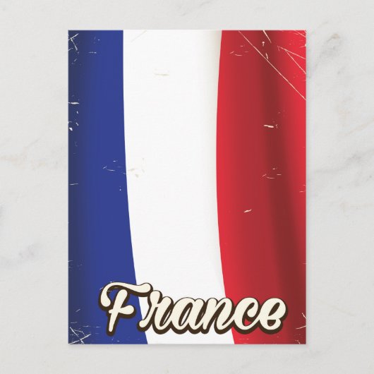 Carte Postale Affiche de vacances du drapeau national de France (Devant)
