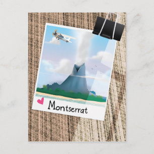 Carte Postale Affiche de vacances du volcan Montserrat.