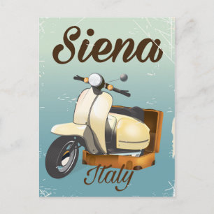 Carte Postale Affiche de vacances en Scooter Siena Italie