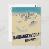 Carte Postale Affiche de vacances Hardangervidda Norvège. (Devant / Derrière)