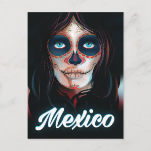 Carte Postale Affiche de vacances pour le Jour des Morts au Mexi