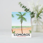 Carte Postale Affiche de vacances pour l'île des Comores. (Debout devant)