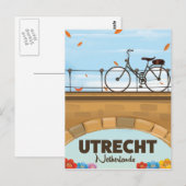 Carte Postale Affiche de vacances Utrecht Pays-Bas. (Devant / Derrière)