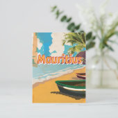 Carte Postale Affiche de vacances vintage à Maurice (Debout devant)