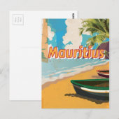 Carte Postale Affiche de vacances vintage à Maurice (Devant / Derrière)