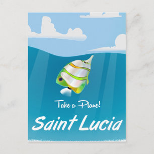 Carte Postale Affiche de vacances vintage de Sainte-Lucie