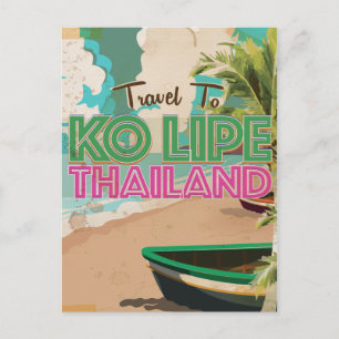 Carte Postale Affiche de vacances vintage Ko Lipe Thaïlande
