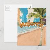 Carte Postale Affiche de vacances vintage Majorque (Devant / Derrière)