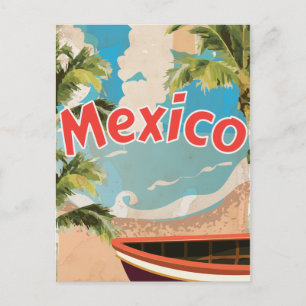 Carte Postale Affiche de vacances vintage Mexique