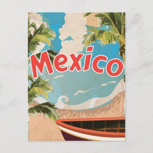 Carte Postale Affiche de vacances vintage Mexique (Devant)