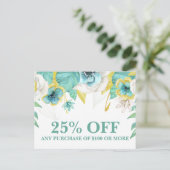 Carte Postale Affiche de vente de promotions marketing florales (Debout devant)