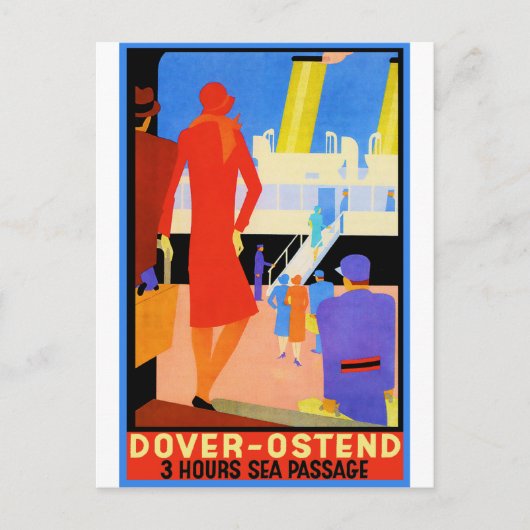 Carte Postale Affiche de Vintage voyage : Douvres Ostende (Devant)