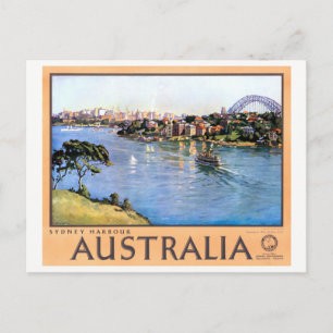 Carte Postale Affiche de Vintage voyage restaurée Australie Sydn
