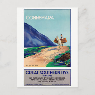 Carte Postale Affiche de Vintage voyage restaurée du Connemara e