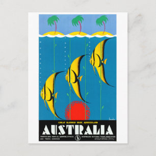 Carte Postale Affiche de Vintage voyage restaurée en Australie