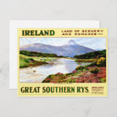 Carte Postale Affiche de Vintage voyage restaurée en Irlande (Devant / Derrière)