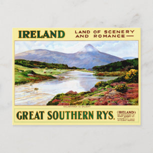 Carte Postale Affiche de Vintage voyage restaurée en Irlande