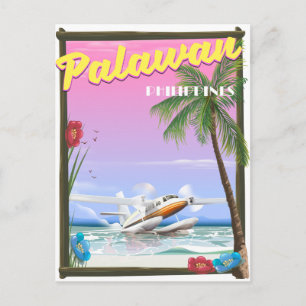 Carte Postale Affiche de vol aux Philippines Palawan