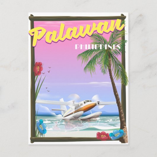 Carte Postale Affiche de vol aux Philippines Palawan (Devant)