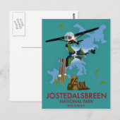 Carte Postale Affiche de vol du parc national de Jostedalsbreen (Devant / Derrière)