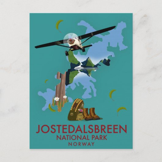 Carte Postale Affiche de vol du parc national de Jostedalsbreen (Devant)