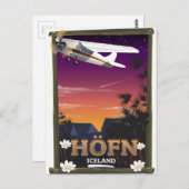 Carte Postale Affiche de vol Höfn Islande (Devant / Derrière)