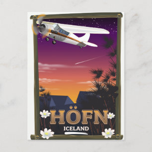 Carte Postale Affiche de vol Höfn Islande