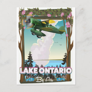 Carte Postale Affiche de vol pour le lac Ontario en Amérique du