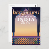 Carte Postale Affiche de voyage à Bengaluru, Inde (Devant / Derrière)