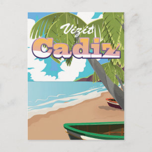 Carte Postale Affiche de voyage à Cadix en Espagne.