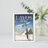 Carte Postale Affiche de voyage à Davos en Suisse (Debout devant)