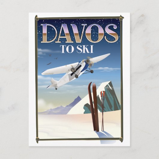 Carte Postale Affiche de voyage à Davos en Suisse (Devant)