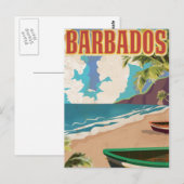 Carte Postale Affiche de voyage à la Barbade (Devant / Derrière)