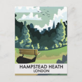 Carte Postale Affiche de voyage à Londres Hampstead Heath. (Devant)