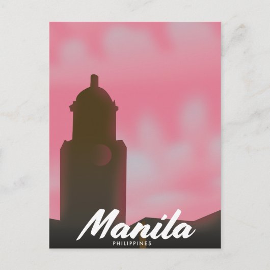 Carte Postale Affiche de voyage à Manille Philippines. (Devant)