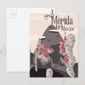 Carte Postale Affiche de voyage à Mérida au Mexique (Devant / Derrière)