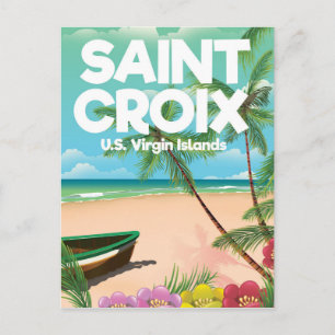 Carte Postale Affiche de voyage à Sainte-Croix, îles Vierges amé