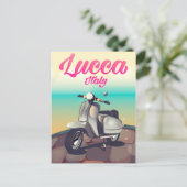 Carte Postale Affiche de voyage à scooter Lucca Italie impressio (Debout devant)