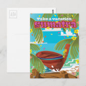 Carte Postale Affiche de voyage à Sumatra Indonésie (Devant / Derrière)