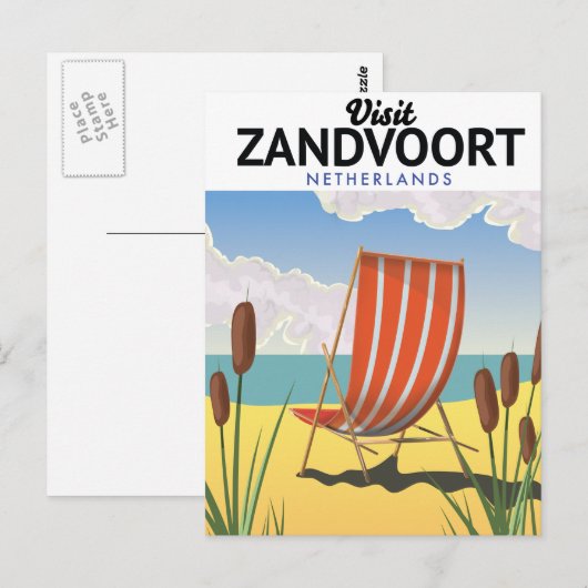 Carte Postale Affiche de voyage à Zandvoort aux Pays-Bas (Devant / Derrière)