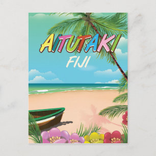 Carte Postale Affiche de voyage aérien Aitutaki
