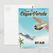 Carte Postale Affiche de voyage aérien au Cap-Vert (Devant / Derrière)