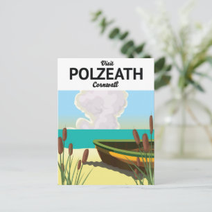 Carte Postale Affiche de voyage au bord de la mer à Polzeath, Co