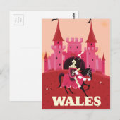 Carte Postale Affiche de voyage au Pays de Galles. (Devant / Derrière)