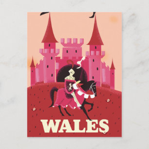 Carte Postale Affiche de voyage au Pays de Galles.