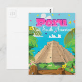 Carte Postale Affiche de voyage au Pérou. (Devant / Derrière)